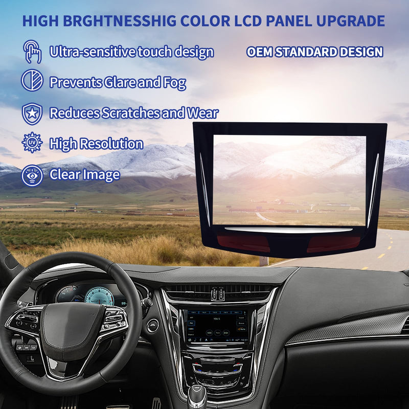 TsuperU Touch Screen Digitizer Replacement for Cadillac CUE ATS Escalade SRX XTS ELR CTS CTS-V Radio Screen 2013-2017 Touchscreen Ultra-Sensitive High-Definition OEM Navigation System with Trim Tool Digitizer(2013-2017)