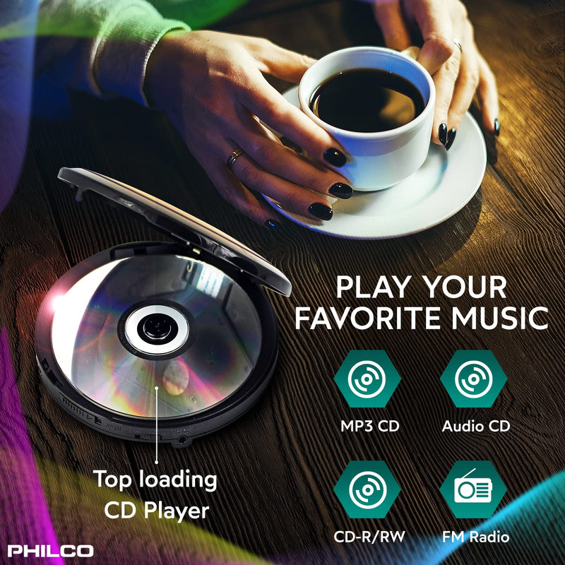 PHILCO Personal CD Player with MP3 Playback, FM Radio & 60 Second Anti-Shock