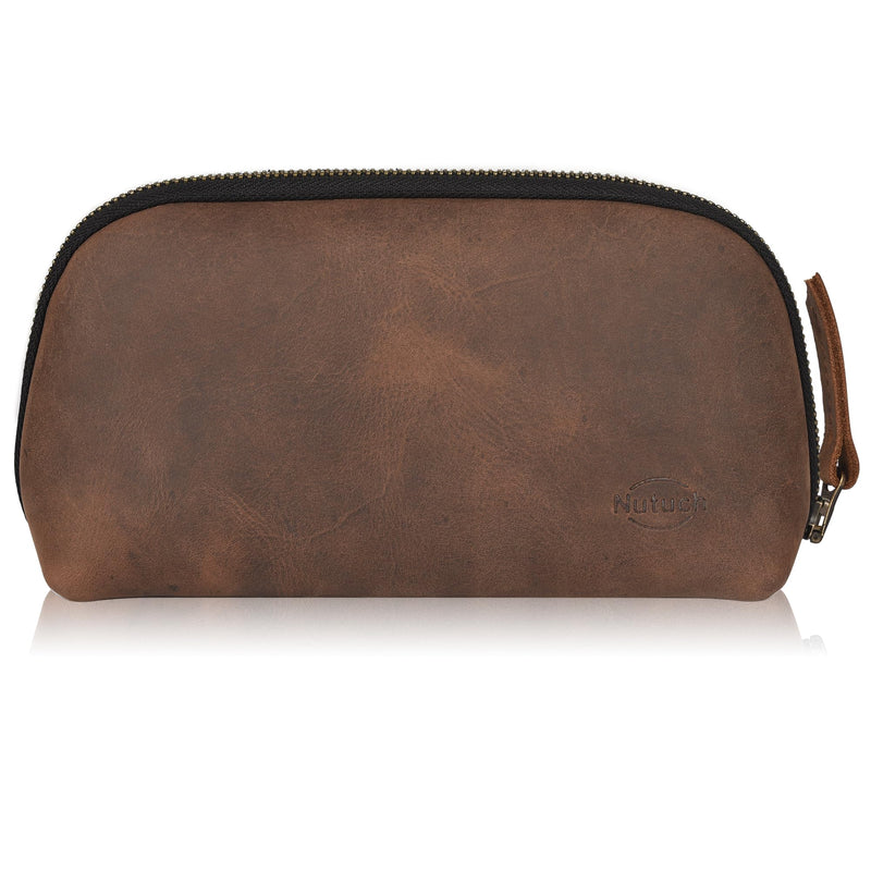 Leather Tech Pouch for Cables Chargers Phone | Tech Bag | Zipper Travel Accessory Pouch | Electronic Organizer Case Travel Bag | Cord Cable Pouch | Gadget Chargers Cable Organizers for Unisex