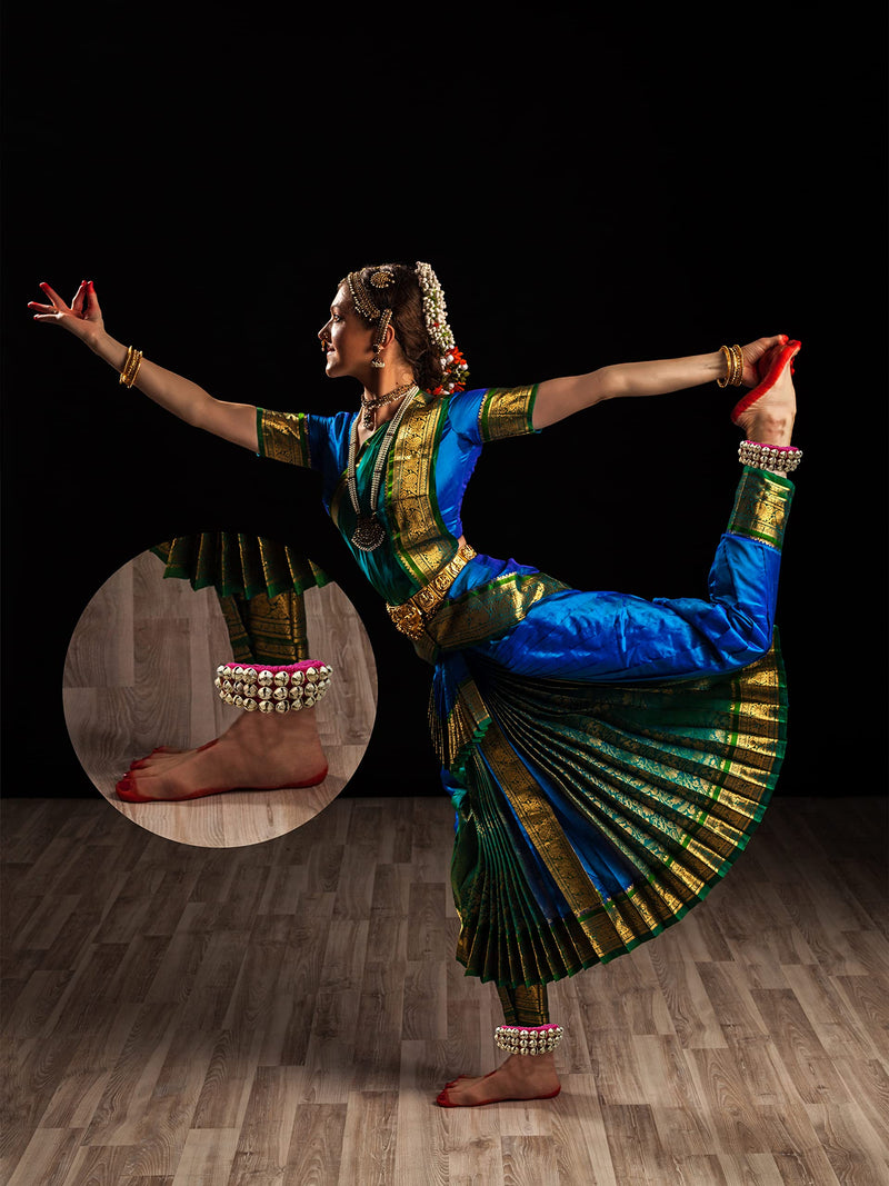 [AUSTRALIA] - MBI Ankle bells Bharatnatyam Ghungroo and kathak dancing Anklet (Ghungroo) |Musical Instrument Dancing gear| Indian Classical Dancers Anklet (Purple Padded 3 Row with 60 Bells) Purple 