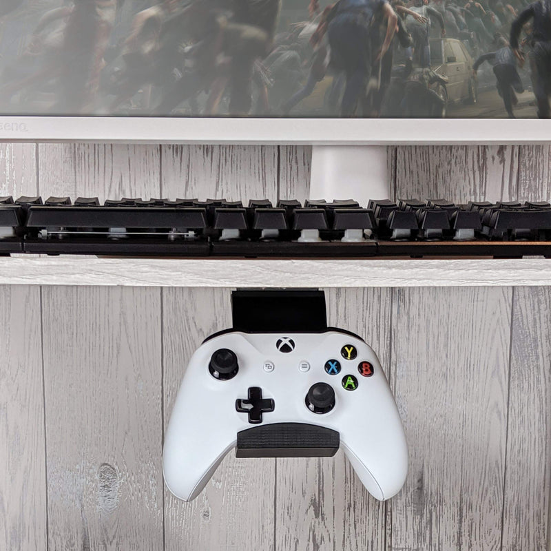 Gamepad Under The Desk Mount Holder Hanger for Xbox One, Switch, PS4, PC, Steam, Steelseries & Most Game Controllers, No Screws, VHB Tape, by Brainwavz (Black, Improved Adheasion Nov2019) Black
