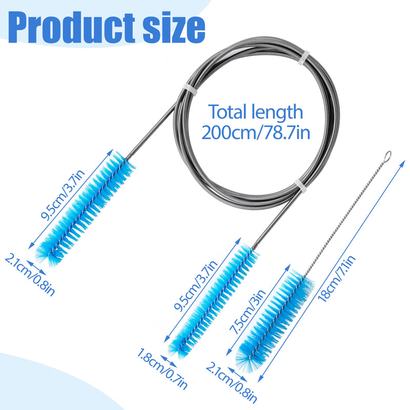 CPAP Cleaning Set, Hose Cleaning Brush, Pipe Brush Cleaning Brush for Hose and Device, Cleaner Hose Brush Accessories for Cleaning for CPAP Hoses Tube (Blue)
