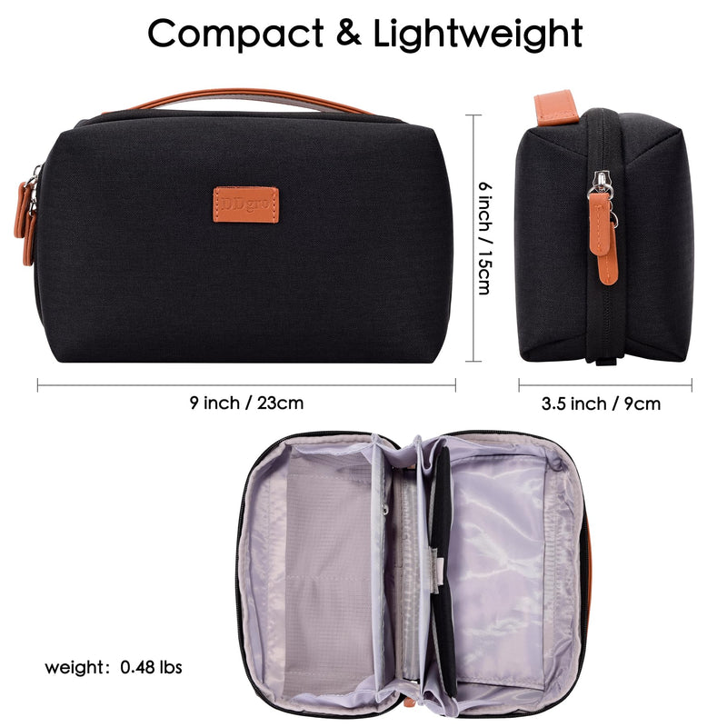 [AUSTRALIA] - DDgro Electronics Organizer Travel Pouch - Perfect Accessory Bag for Electronics, MacBook Charger & Cords, Cables, Hard Drive (Black-Brown) Black-Brown 