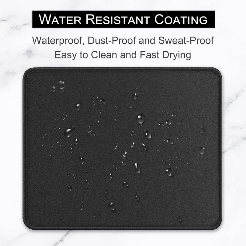 Hsurbtra Mouse Pad, Premium-Textured Square Mousepad 10.2 x 8.3 Inch, Stitched Edge Anti-Slip Waterproof Rubber Mouse Mat, Pretty Cute Mouse Pad for Office Gaming Laptop Women Kids Jet Black