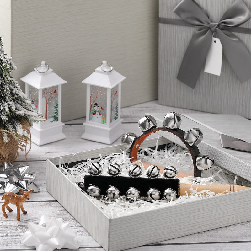 [AUSTRALIA] - 6 Pieces Christmas Hand Jingle Bells Wooden Hand Sleigh Bells Jingle Shaker Bells Handhold Bell Rattles Musical Bell Instruments Handheld Bells Holiday Christmas Decor (Black) Black 