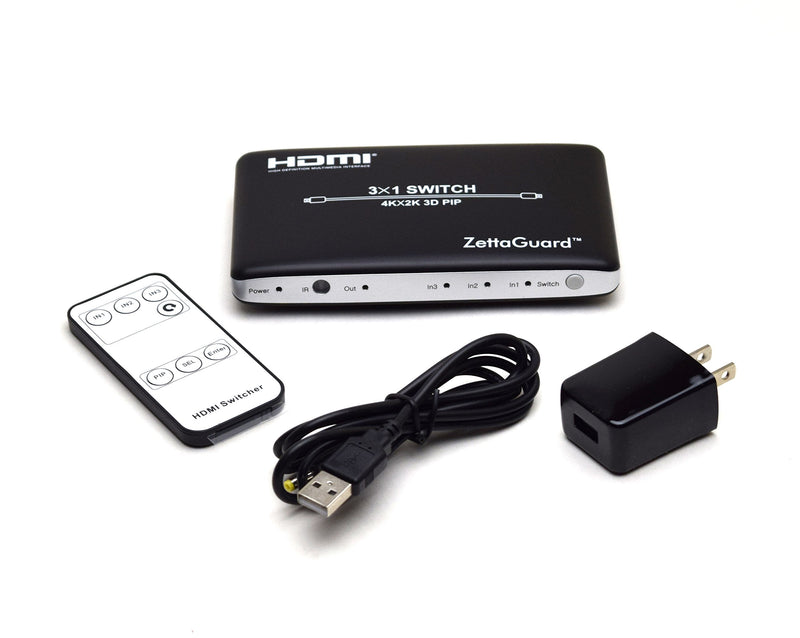 [AUSTRALIA] - 4K x 2K 3 Port 3 x 1 HDMI Switch with PIP(Picture in Picture) and IR Wireless Remote Control, HDMI Splitter Switcher Hub Port Switches (ZW310) 