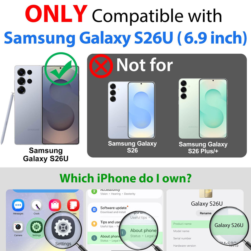 SPORTLINK for Samsung Galaxy S26 Ultra Waterproof Case, Mag/Black, 6.9" | Military-Grade Heavy-Duty 360° Full-Body Protection with Built-in Screen & Camera Protectors, Dustproof, Shockproof