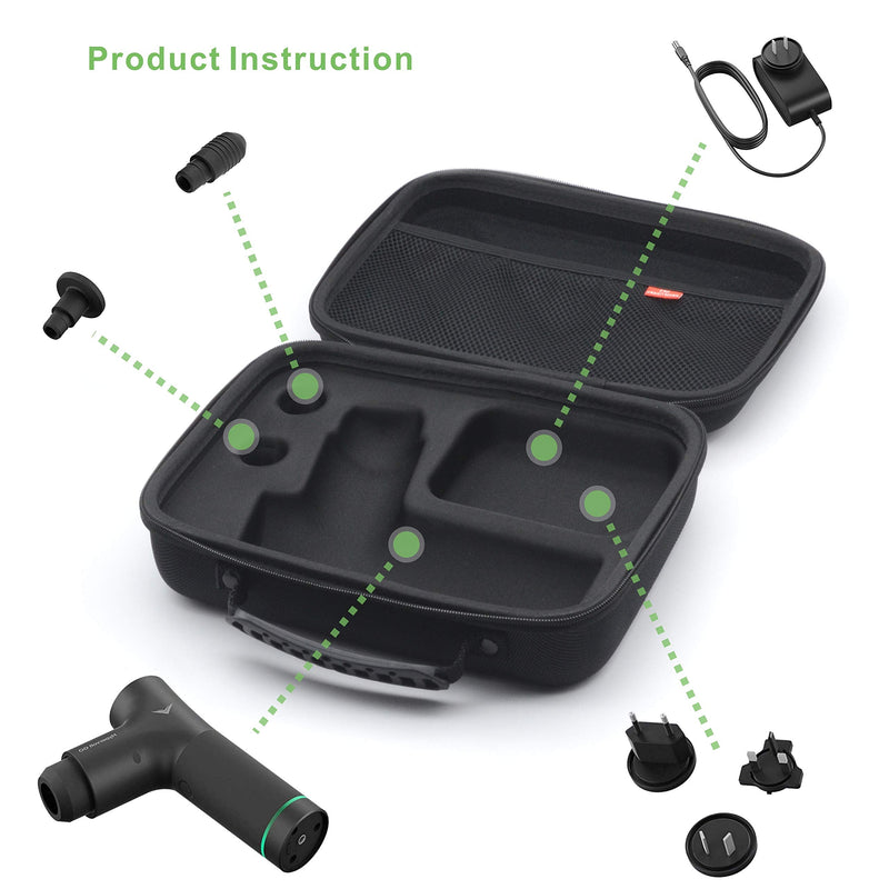 Carrying Case Compatible for Hypervolt Go Travel Storage Organizer Hard Shell Bag fit for Hyperice Hypervolt GO Massage Gun Device Black 02