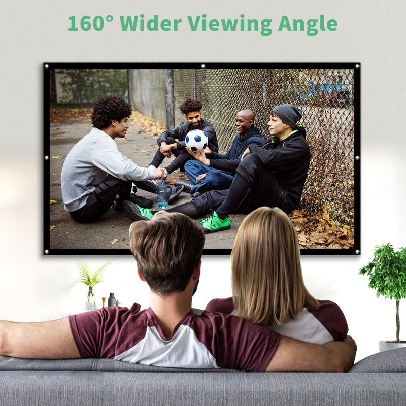 Taotique 4K Movie Projector Screen, 16:9 HD Foldable and Portable Anti-Crease Indoor Outdoor Projection Double Sided 84 inch Video Projector Screen for Home, Party, Office, Classroom