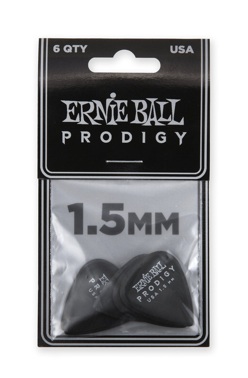 Ernie Ball Prodigy Guitar Picks, Standard, Black 1.5mm, 6-pack (P09199) Black (1.5mm)