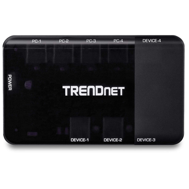 TRENDnet 4 Computer 4-Port USB 3.1 Sharing Switch, TK-U404, Flash Drive Sharing, Scanners, Printers, Mouse, Keyboard, Windows & Mac Compatible