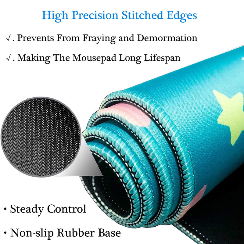RTGGSEL 31.5x11.8 Inch Novelty KB Slow Motion Evolution Long Extended Large Gaming Mouse Pad with Stitched Edges XL Laptops Keyboard Mouse Mat Desk Pad KB Move