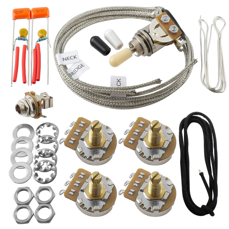Musiclily Pro LP STD Modern 60s PLUS Treble Bleed DIY Wring Kit Upgrade for Epiphone LP Style Electric Guitar, Nickel Switch DIY Kits Modern 60s PLUS