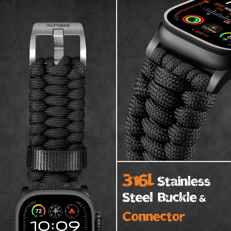 Bandletic Paracord Band and Nylon Mag Strap Compatible with Apple Watch