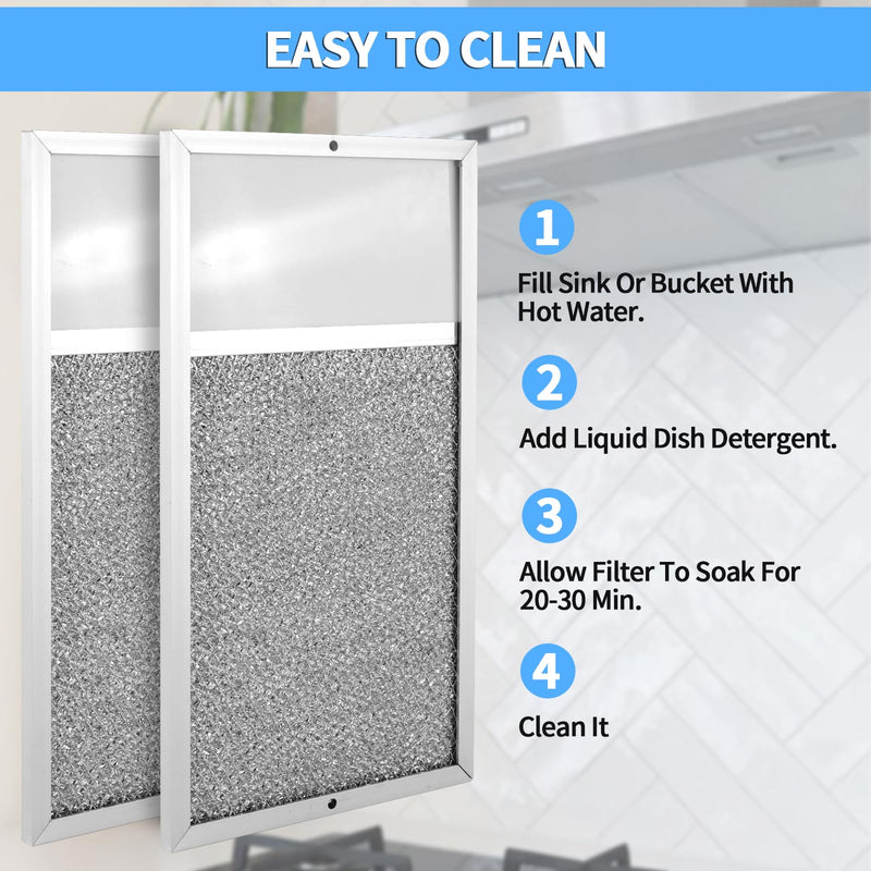 [AUSTRALIA] - Range hood Filter with Light Lens Replacement for Broan R610027 SR610027 1568322 1568323 PM25WW PM25BL AL9245 Aluminum Mesh Grease Lens Range Hood Replacement Filter 7-5/8 x 14-1/8 x 3/8 Inch 2-Pack 