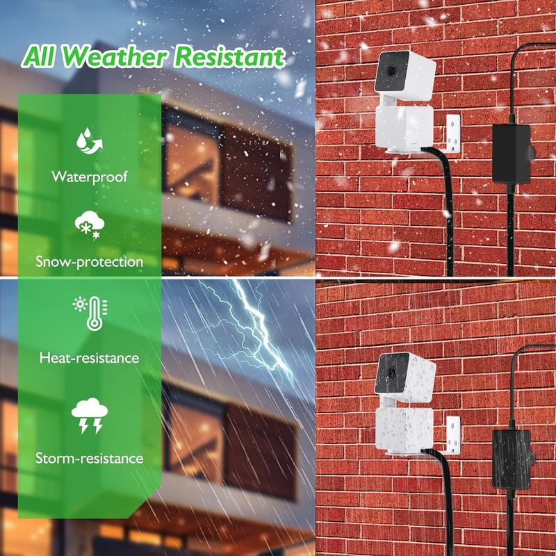 [AUSTRALIA] - Uogw 50Ft/15m Outdoor Power Adapter Compatible with Wyze Cam V4,Wyze Cam Pan V3/V2,Wyze OG,Wyze Cam V3 and V3 Pro,WYZE Battery Cam Pro,Replace for WYZE Plug,Waterproof Power Cable for Wyze Cam-Black 