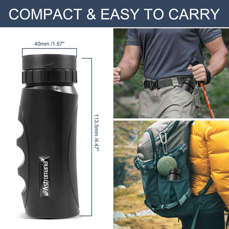 Astromania Upgraded 10x25 Waterproof Compact Monocular, Smaller Size Easier to Carry Around for Bird Watching Hunting Camping Hiking Sport Game Concerts