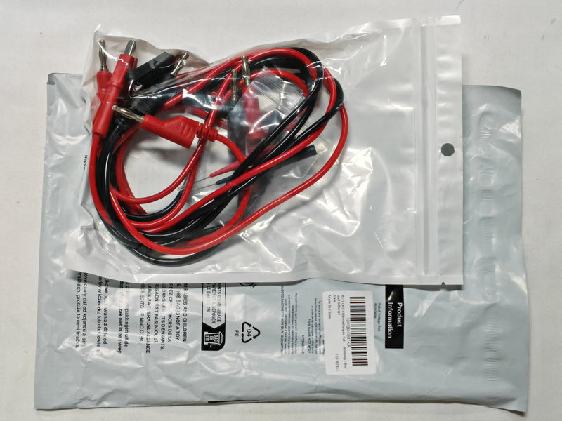 Multimeter Test Leads Set 4mm, 2pcs Banana Plug to Crocodile Clips Electrical Alligator Test Leads, 2pcs Double Ended Banana Plug 1m Test Lead with 2 Probes for Digital Multimeter 1000V 15A Red+Black