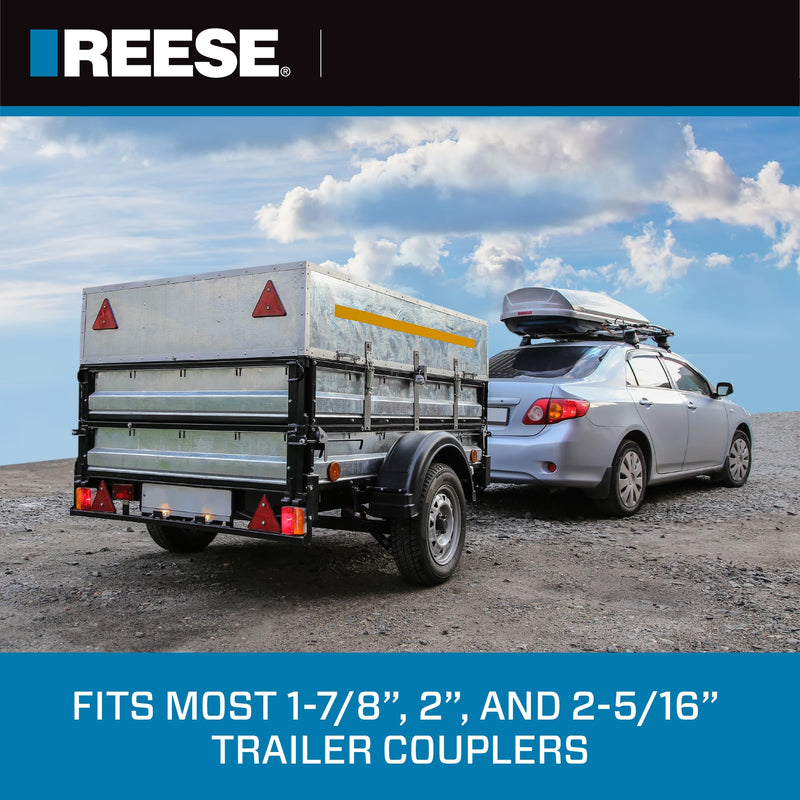 [AUSTRALIA] - REESE Towpower 72783 Coupler Lock, Adjustable Storage Security, Heavy-Duty Steel, Yellow and Chrome ( Universal Fit) 1-7/8" Universal Trailer Coupler Lock 