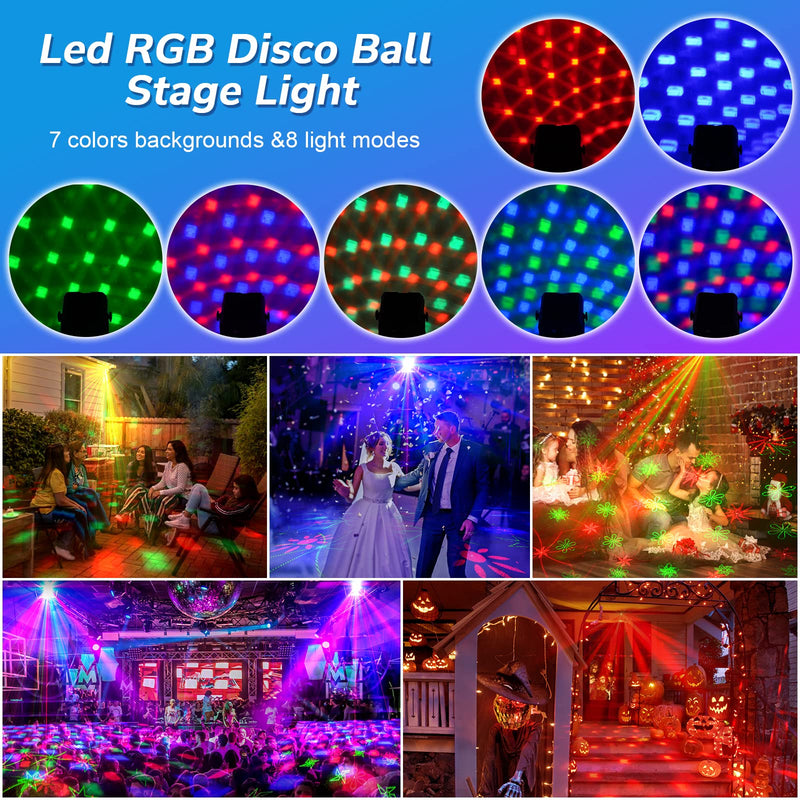 Aimeizi Laser Lights for Party, Disco Ball DJ Lights - Sound Activated Strobe Light, RGB Backgrounds Light for Glow Party Rave, Party Rave Light for Halloween Birthday Club Christmas Xmas Lights