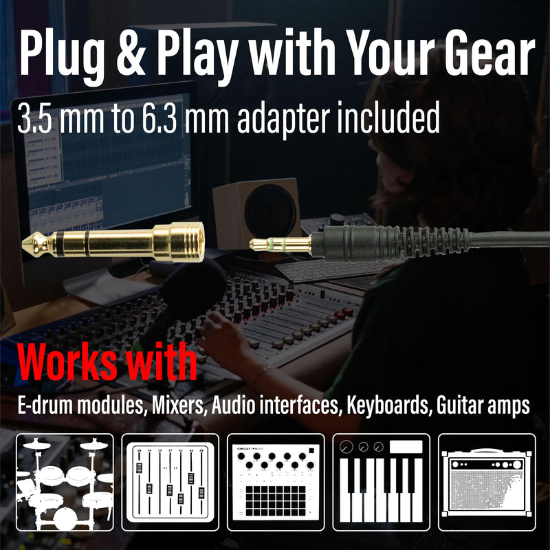Superlux HD667 Professional Drummer Isolation Headphones Wired - 32 Ω Over Ear Headphones with Noise Cancelling, Closed Back, Noise Reduction for Ear Protection Recording Monitoring Guitar Keyboard