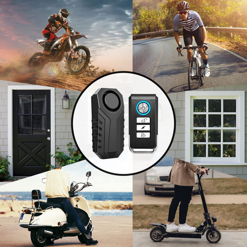 Vibration Sensing Bike Alarm with Remote 3 Pack, 113db Loud Bicycle Alarm System Anti Theft, Wireless Motorcycle Alarm for Electric Bike Tricycle Mobility Scooter Vehicles Ebike for Cycling Security