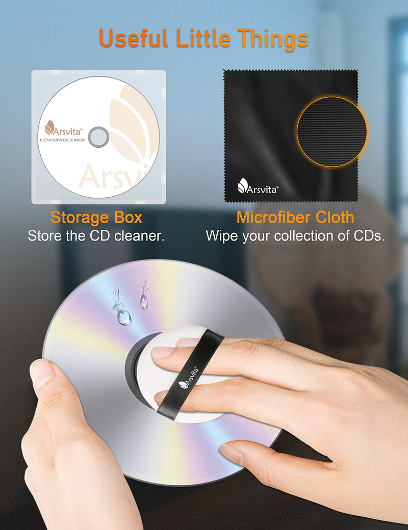 [AUSTRALIA] - Arsvita Laser Lens Cleaner Disc Cleaning Set for CD/VCD/DVD Player, Safe and Effective, ARCD-04 
