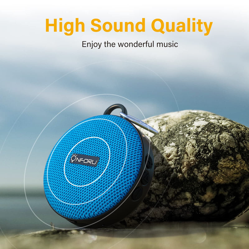 Onforu Bike Bluetooth Speaker with Bicycle Mount, Portable Wireless Shower Travel Speakers with Loud Sound, Bluetooth 5.0, IP65 Waterproof Mini Outdoor Speaker for Riding, Hiking and Camping, Blue