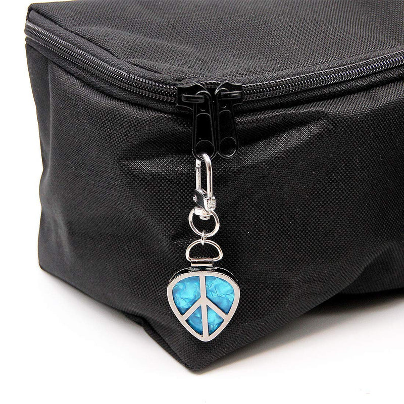 [AUSTRALIA] - Peace Shaped Guitar Pick Holder Keychain for Guitarists (Metal Black) Metal Black 