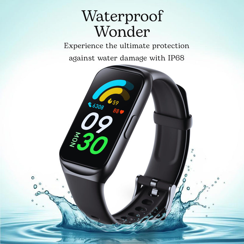 MEHRI Fitness Tracker - Smart Watch with 24/7 Heart Rate, Blood Pressure & Oxygen, Sleep & Stress Monitoring, IP68 Waterproof, Activity Tracker, Step Count, Calories, Distance & More (Black) Black