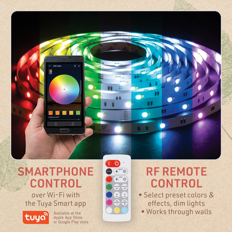 [AUSTRALIA] - Multicolor RGBW Smart LED Strip Light Kit, 16ft with Remote 351123 