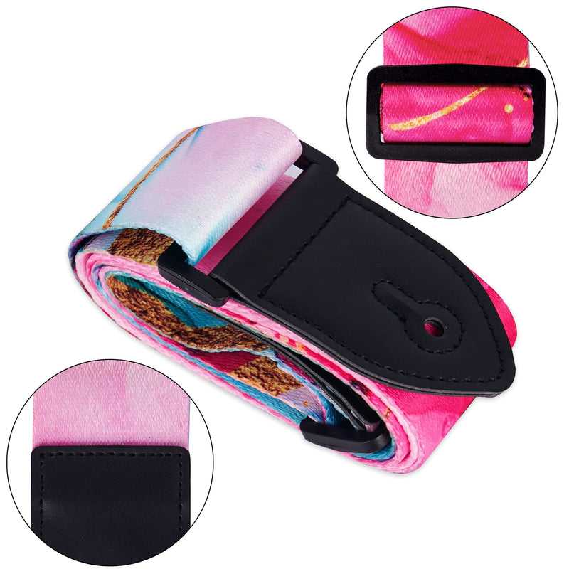 lizimandu Adjustable Guitar Strap Includes 2 Strap Locks & 4 Matching Picks 1 Pack 1-splash Ink2