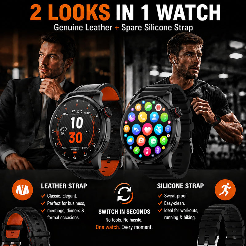 Smart Watch for Men with GPS Maps, 1.46"AI Smartwatch, BT Call/Text Reply | 24/7 Heart Rate/Sleep Monitor/Health Analysis, 100+ Sports Modes, 5ATM Waterproof Fitness Tracker for Android iOS – 2 Bands Black