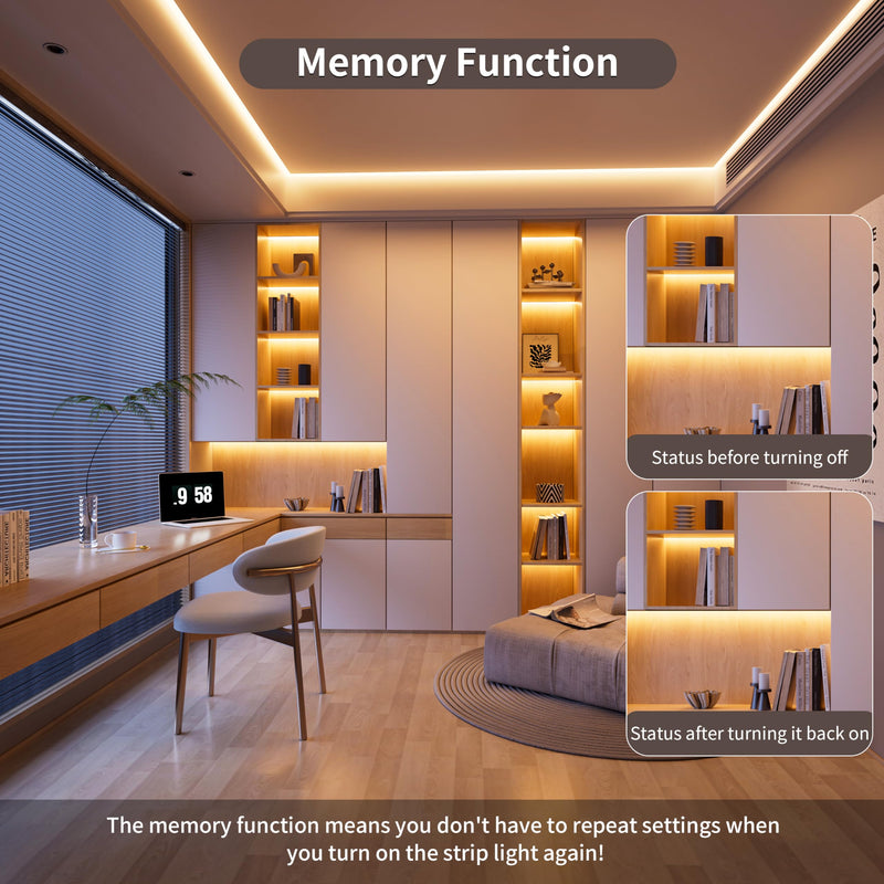 [AUSTRALIA] - PAUTIX Warm White LED Strip Light 24V LED led Light Strip with Remote,3000K Super Bright 16.4ft/5m cob led Strip Light Dimmable Timer for Bedroom,Kitchen,Mirror,Cabinet,Shelf 16.4ft 3000K(Upgraded) 