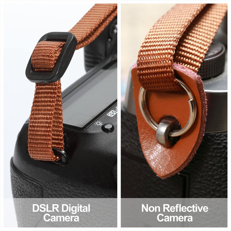 Padwa Lifestyle Black and White Plaid Camera Strap - 2" Wide Double Layer Cowhide Head,Cotton Camera Shoulder Straps,Grid Pattern Adjustable Camera Neck Strap for all Cameras,Gift for Photographers K# - Black and White Plaid
