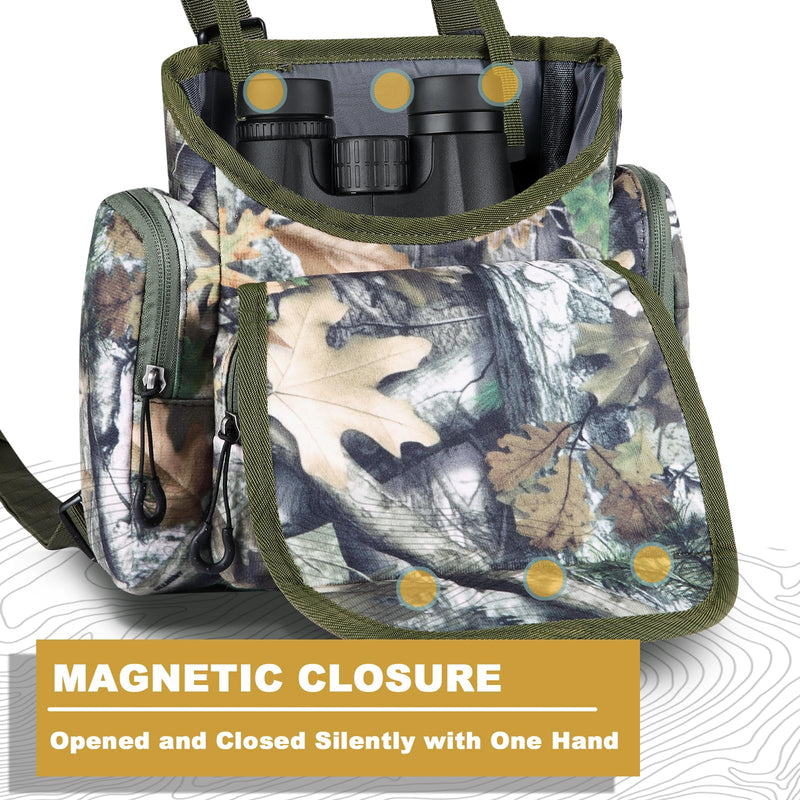 [AUSTRALIA] - Binocular Harness Chest Pack, Hunting Bino Harness with Rangefinder Pouch & Binoculars, Binocular Pack for Hunting New Tree Camo 