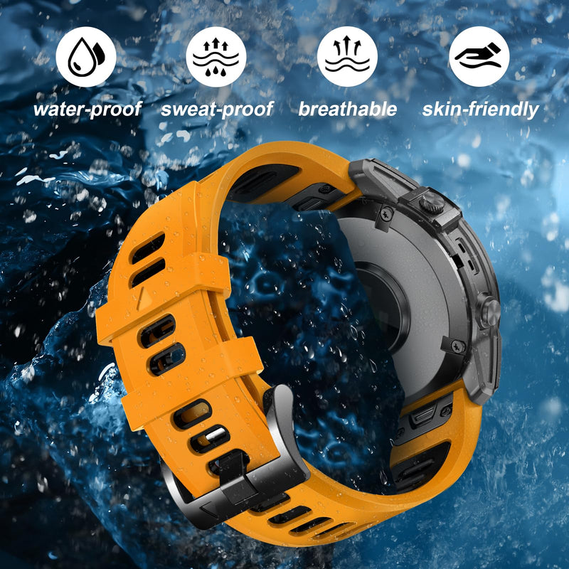EZMVZKU 26mm Quickfit Watchbands for Fenix 8 AMOLED 51mm/Fenix 7X/7X Pro/6X/6X Pro/5X Plus/3 HR, Sport Silicone Straps Compatible with Garmin Enduro 3/2/Descent Mk3i/Epix Pro/Tactix 8 AMOLED 51mm 7pack3