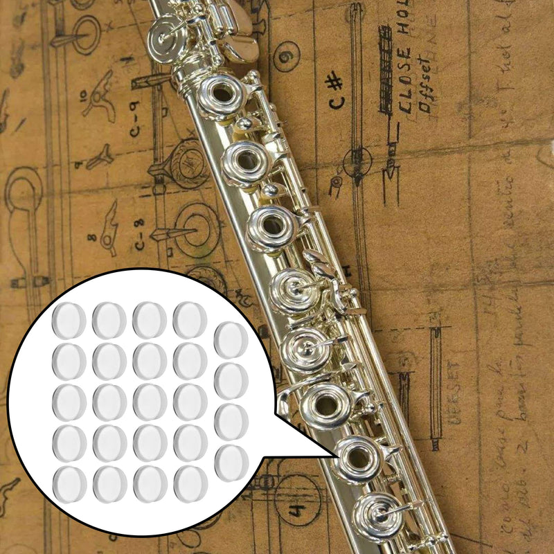 Translucent 7.5x2.5mm Flute Plugs Open Silicone Silicone Hole Plug Flute Repair Accessories Pack of 24