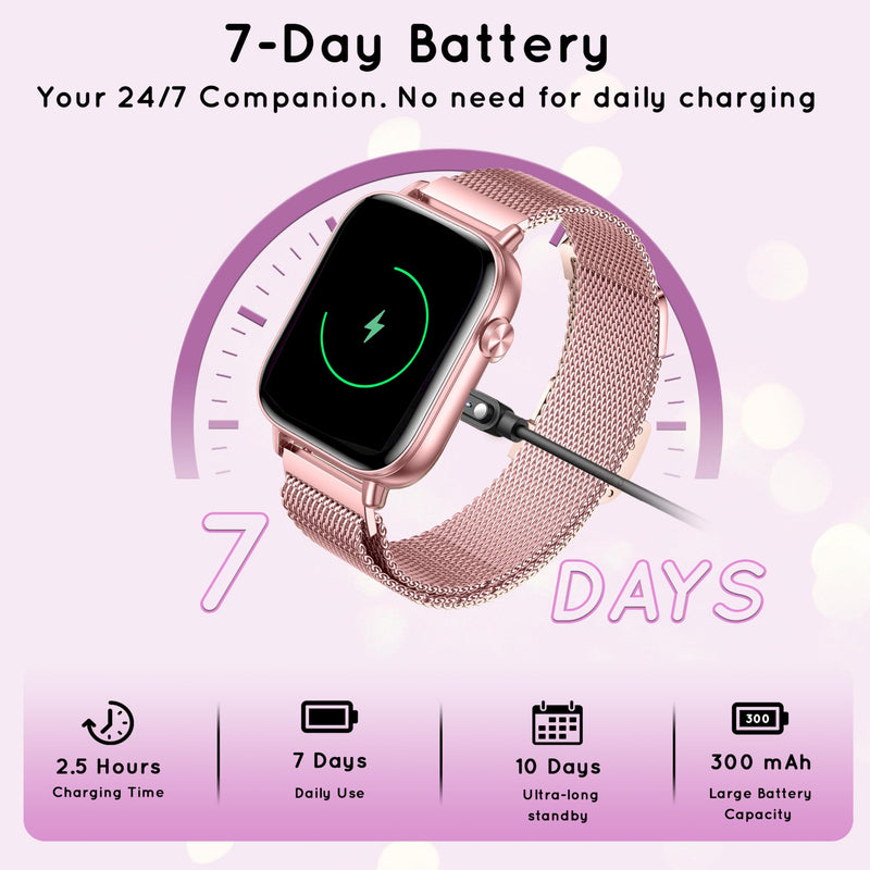 Smart Watch for Women 1.83" HD Bluetooth Call Step Fitness Tracker 3 Bands | Compatible Android & iPhone Phones Smartwatch with Heart Rate/SpO2/Sleep Monitor, Waterproof 120+ Sports Modes, Purple