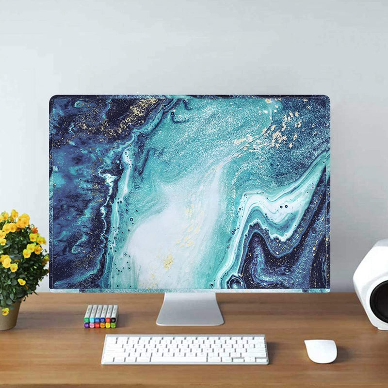 MOSISO Monitor Dust Cover 22, 23, 24, 25 inch Anti-Static Dustproof LCD/LED/HD Panel Case Computer Screen Protective Sleeve Compatible with iMac 24 inch, 22-25 inch PC, Desktop and TV, Creative Marble
