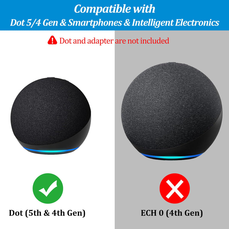 [AUSTRALIA] - PlusAcc Battery Base for Dot 5th Gen & Dot 4th Gen & Cellphones - 5000 mAh Portable Charger Stand Holder, Rechargeable Charging Dock Station for Dot 5 & Dot 4 & Smartphones & Earbuds (Black) Black 