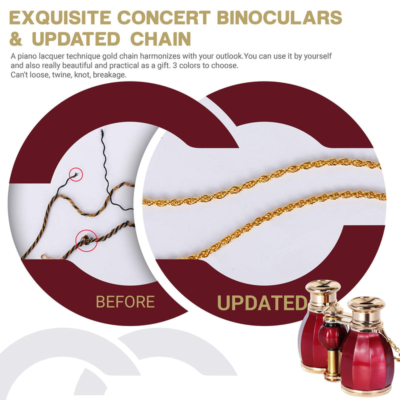 [AUSTRALIA] - ESSLNB Opera Glasses Binoculars for Women Adults 4X30mm Theater Glasses Compact Binoculars for Theater and Concerts Antique Binoculars with Case Removable Chain 