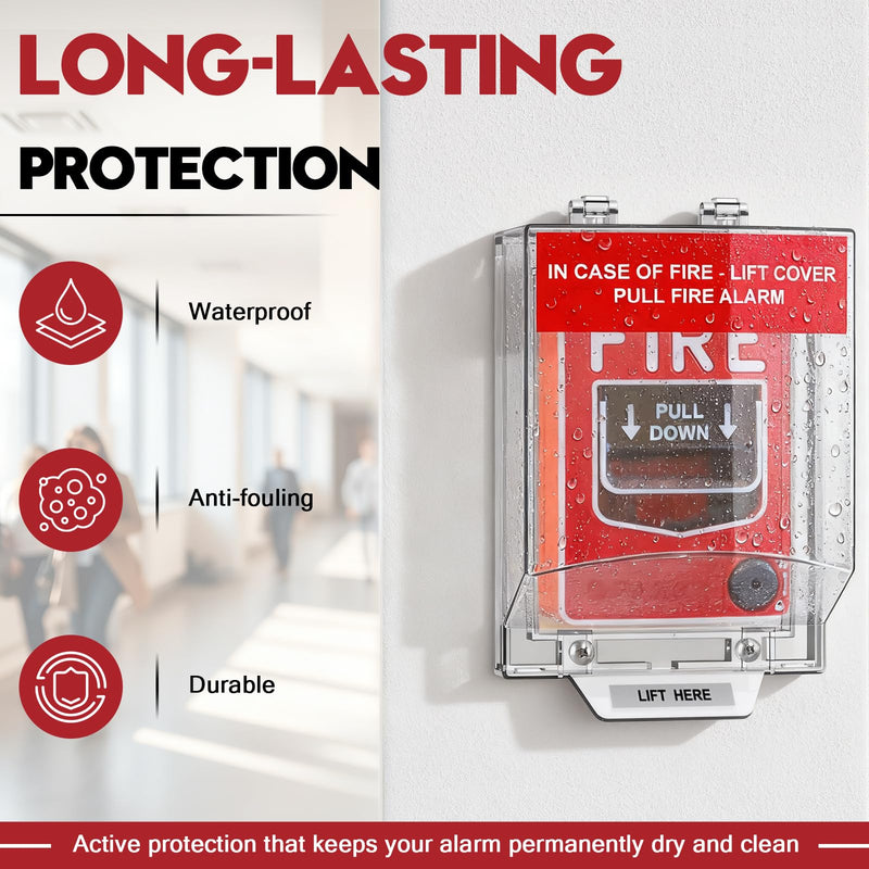 [AUSTRALIA] - Zipcase Fire Alarm Pull Station Cover, Durable Protective Guard to Prevent Accidental Trigger, Physical Damage, Dust and Debris, Easy to Install Enclosure 