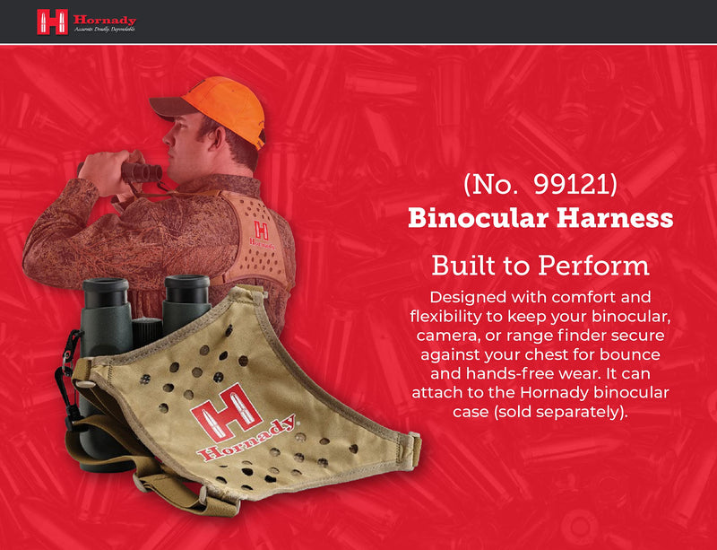 [AUSTRALIA] - Hornady Binocular Harness 99121 - Durable, Lightweight Binocular Harness Strap with Form-Fitting X Panel for Comfort & Hands-Free Wear -Easy On & Off Bino Harness for Hunting, Hiking, or Bird Watching 