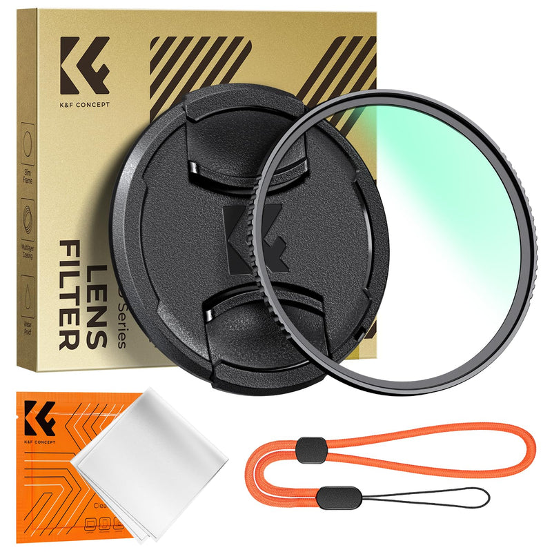 K&F CONCEPT 55mm MC UV Lens Protection Filter with Filter Cap Ultra-Slim 24-Layer Coatings Waterproof UV Filter for Camera Lens (D Series)