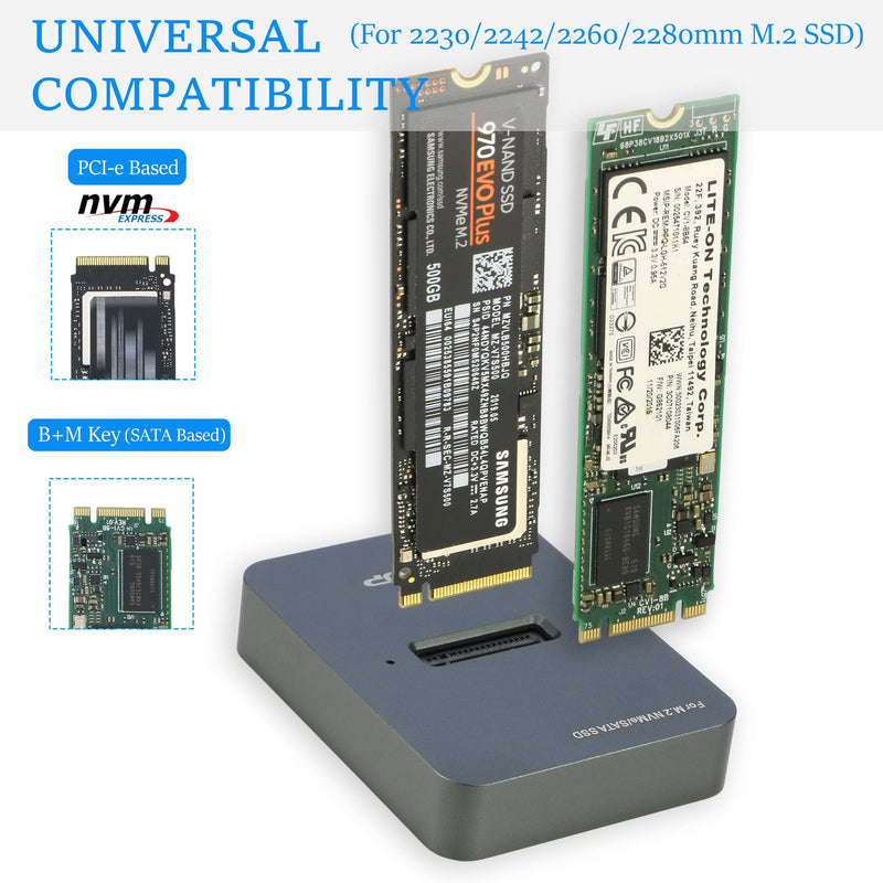 RIITOP M.2 to USB Adapter + M.2 Docking for Both M.2 NVMe SSD & SATA Based SSD