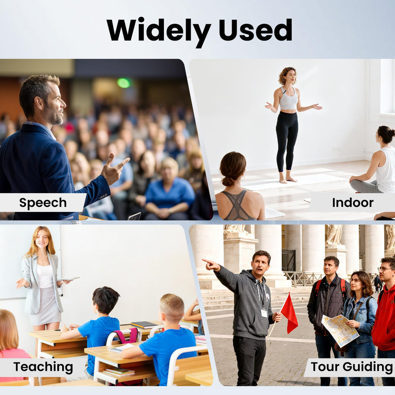 [AUSTRALIA] - Voice Amplifier Wireless Microphone with Bluetooth Lavalier, Portable Microphone and Speaker for Teachers, Mini Rechargeable Amplifier, Ideal for Classroom, Meetings, Yoga, Speeches, and Tour Guides Carbon Black 