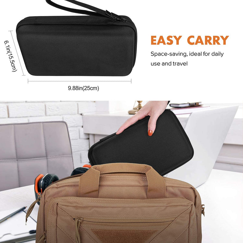 ProCase Hard Travel Tech Organizer Case Bag for Electronics Accessories Charger Cord Portable External Hard Drive USB Cables Power Bank SD Memory Cards Earphone Flash Drive -Black Black