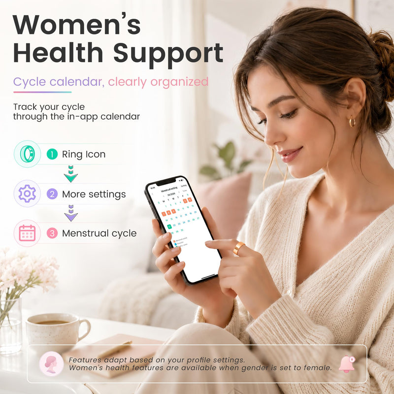 Smart Ring for Women & Men, Sleep and Stress Fitness Tracker (Rose Gold 9) | No Subscription Fee, iOS and Android, IP68 Water Resistance, Sleep and Naps, Activity Tracking, Women's Health, Family Care Rose Gold