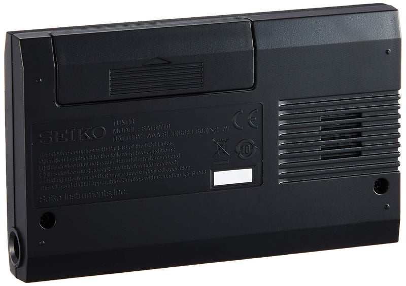 Seiko SAT10BE Stunning Guitar/Bass Tuner with Flat Tuning Function-Black Black